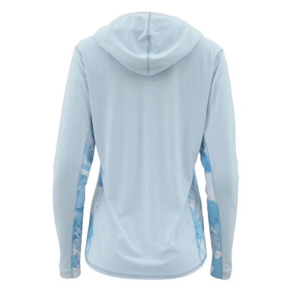Simms Solarflex Long-Sleeve Performance Hoodie Blue Chill Print XL - Picture 3 of 9